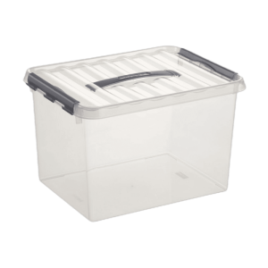 Sunware Q-line opbergbox 22L transp./metaal