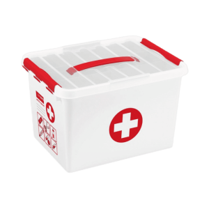 Sunware Q-line EHBO doos met inzet 22L wit rood